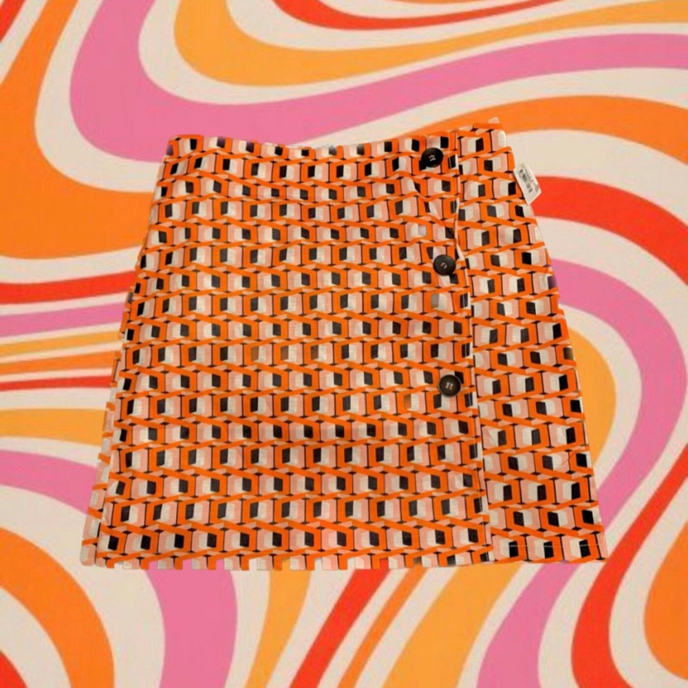 Groovy Baby Optical Illusion Retro 80s Mini Skirt